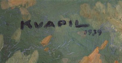 Charles KVAPIL (1884-1957) Nature morte, 1939 Huile sur toile, signée 60 x 80 cm