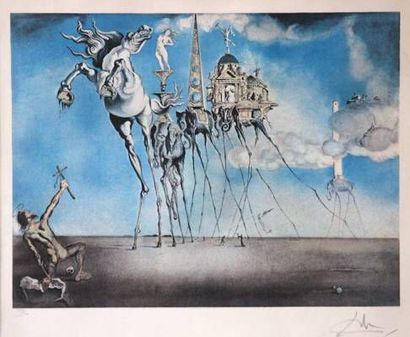 Salvador DALI (1904-1989) La tentation de Saint-Antoine Lithographie, signée au crayon...