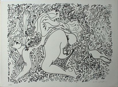 André MASSON (1896-1987) Série érotique Lithographie signée en bas à droite au crayon...