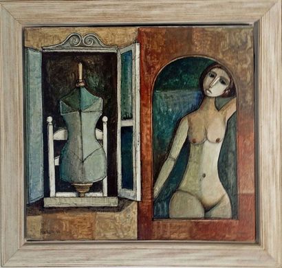 Lucio Ranucci (1925) La Fenêtre, 1971 Huile sur toile Signé en bas à gauche et daté...