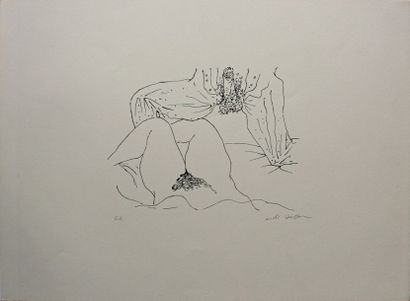 André MASSON (1896-1987) L'attente Lithographie signée en bas à droite au crayon...
