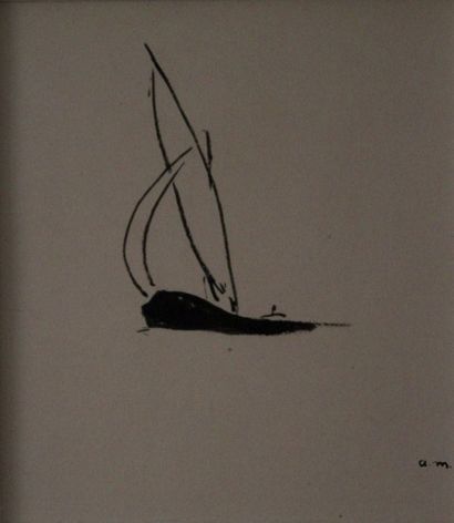 Albert Marquet (1875-1947) La voile Encre monogrammée en bas à droite 20 x 17 cm...