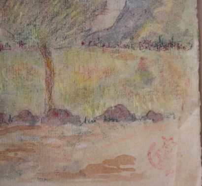 Claude Emile SCHUFFENECKER (1851-1934 Paysage Pastel signé en bas à gauche Signature...