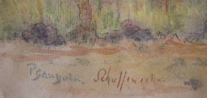 Claude Emile SCHUFFENECKER (1851-1934 Paysage Pastel signé en bas à gauche Signature...