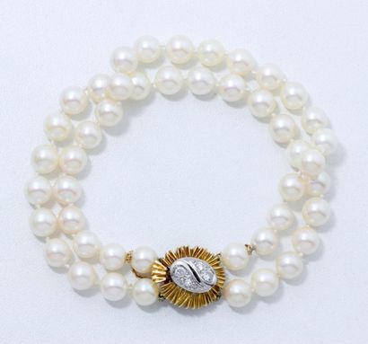 null Bracelet perles
Bracelet composé de 2 rangs de perles de culture d'environ 5.9...