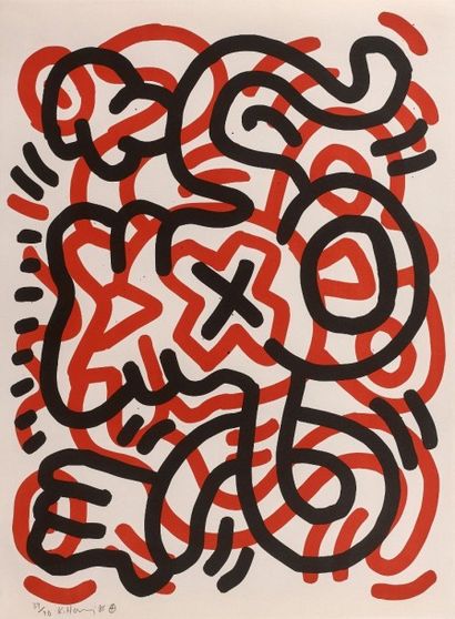 Keith Haring (1958-1990) Ludo 3
Lithographie signée, datée (19)85 et numérotée 39/90
48,5...