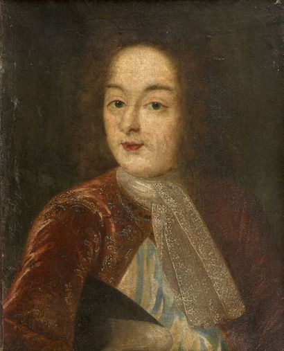 ECOLE FRANCAISE DU XVIIème SIECLE Portrait de jeune homme
Huile sur toile non signée
38,5...