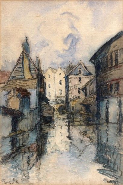 FRANK WILL (1900-1951) Canal à Montargis
Aquarelle signée en bas à droite
45 x 30...