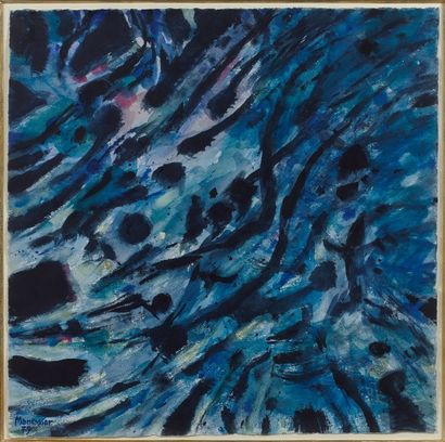 Alfred MANESSIER (1911-1993) L'eau vive 
 Aquarelle sur papier signée et datée (19)79...