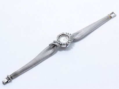 null ROLEX ''PRECISION''. Montre bracelet de dame en or gris 750 millièmes, cadran...
