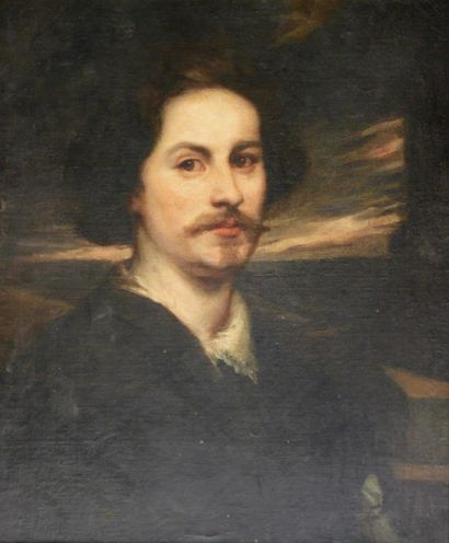 null Ecole Française XIXème siècle.
Portrait.
Huile sur toile non signée.
65 x 54...