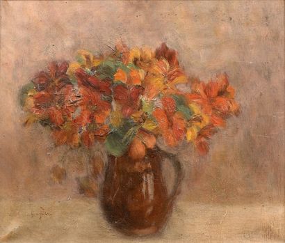 null Henri HAYDEN (1883- 1970 ).
Bouquet de fleurs.
Huile sur toile signée en bas...