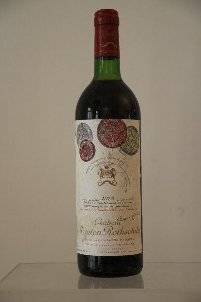 Château Mouton Rothschild 1 bouteille, vendange Baron Philippe, 1978, bas goulot