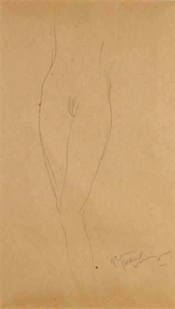 Jean Gabriel DOMERGUE (1889-1962) Etude de nu, crayon signé en bas à droite - 25...