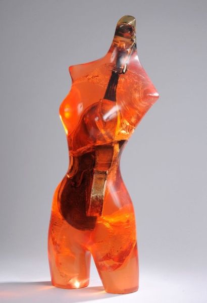 ARMAN (1928-2005) La Mort de Justine, 1975 - Inclusion de violon - H. 63 cm