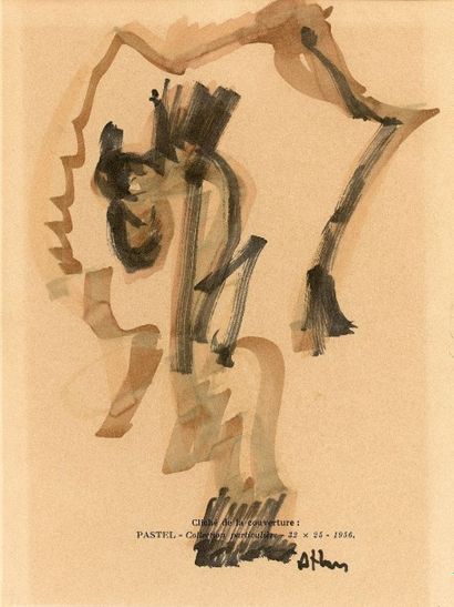 Jean Michel ATLAN (1913-1960) Composition abstraite, encre et aquarelle signées en...
