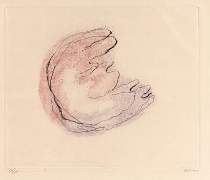 Jean FAUTRIER (1898-1964) Baby-Mine (1947) - Eau-forte et aquatinte en couleur sur...