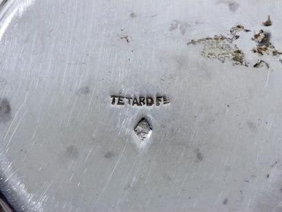 TETARD FRERES - Série de 7 timbales en argent à fond plat, les bordures à double...
