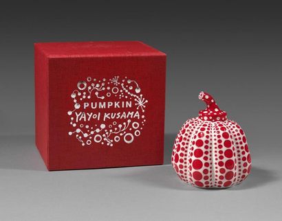 Yayoi KUSAMA (né en 1929) - Pumpkin Red & White - Vendu avec sa boîte de présentation...