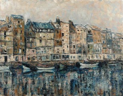 William COLDSTREAM (1908-1987) - Le Port de Honfleur - Huile sur toile signée en...