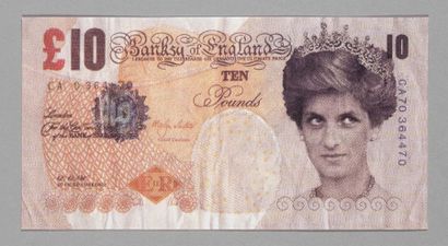 BANKSY Banksy of England 10 pounds Sérigraphie - 7,5 x 14 cm 



Faux billet de 10...