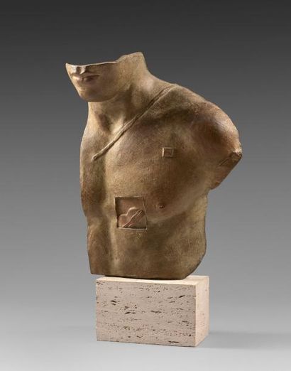 Igor MITORAJ (1944-2014) Aesclepios - Sculpture à patine brune nuancée - Signée -...