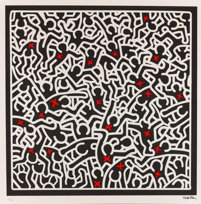 Keith Haring (1958-1990) Untitled - Lithographie signée dans la planche en bas à...