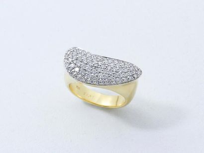 PATRICK LIONNET PATRICK LIONNET ''Diamant'' - Bague en or 750 millièmes, habillée...