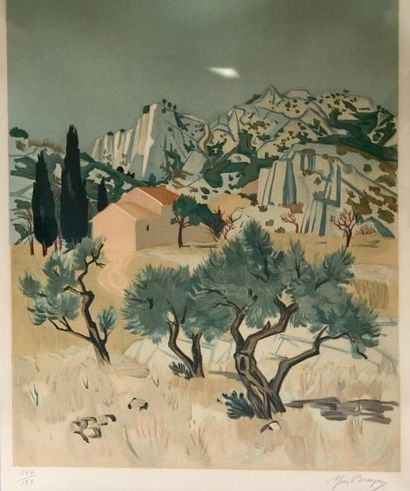 Yves BRAYER (1907-1990) Yves BRAYER (1907-1990) - Mas en Provence - Lithographie...