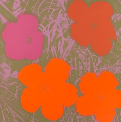Andy Warhol (1928-1987) Andy WARHOL (1928-1987) D'après - Flowers - Suite de 2 offset...