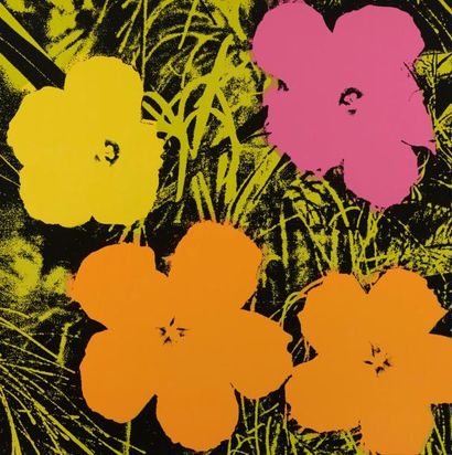 Andy Warhol (1928-1987) Andy WARHOL (1928-1987) - Flowers - Suite de 2 offset lithographies...