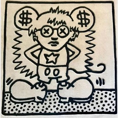 Keith Haring (1958-1990) Keith HARING (1958-1990) - Andy Mouse (Black and white)...
