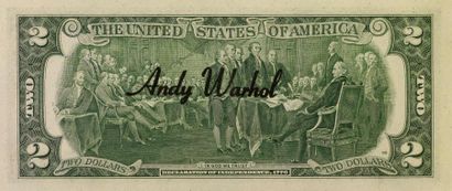 ANDY WARHOL (USA/1928-1987)   ANDY WARHOL (USA/1928-1987)  
2 DOLLAR BILL 
Encre...