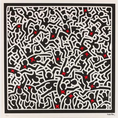 Keith HARING d'après - (1958-1990) Keith HARING - Untitled - Lithographie signée...