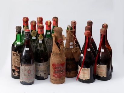 Barolo / Gattinara Important lot comprenant : 10 bouteilles Barolo : deux bouteilles...