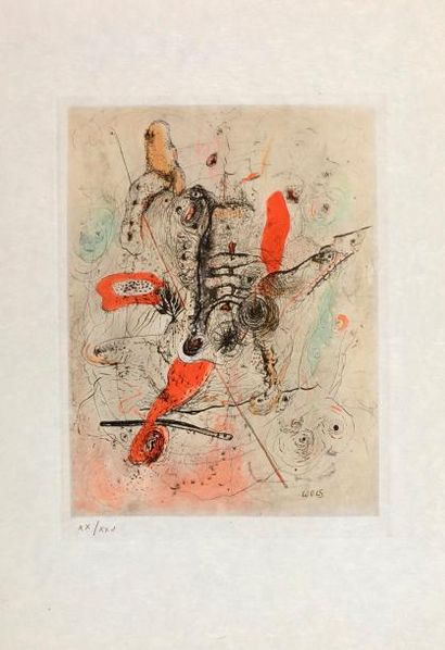 Otto WOLS Otto WOLS (1913 - 1951) - Rouge Royal, 1947 - Gravure en couleur sur japon...