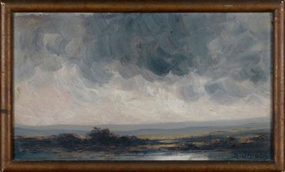 Dieudonné JACOBS Dieudonné JACOBS (1812-1879) - Soir d'orage dans les Fagnes en Haute...
