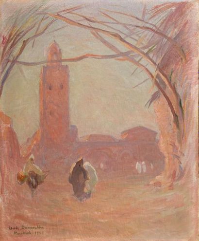 Louis DUMOULIN Louis DUMOULIN (1860-1924) - Marrakech - Huile sur toile signée,située...