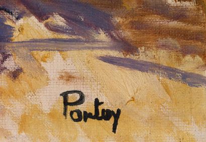 Henri PONTOY Henri PONTOY (1888-1968) - Scène de souk - Huile sur toile signée en...