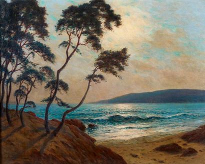 Jean KEUYELAN LAFON Jean KEUYELAN LAFON (1886-1973) - Paysage de bord de mer - Huile...