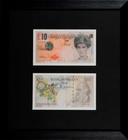 BANKSY BANKSY (né en 1974) - 2 Difaced Tenner 10 £,2004 - Encadré - 33 x 30 cm
