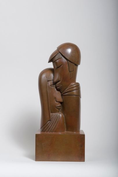Jean LAMBERT RUCKI Jean LAMBERT RUCKI (1888-1967) - Tendresse, vers 1925 - Bronze...