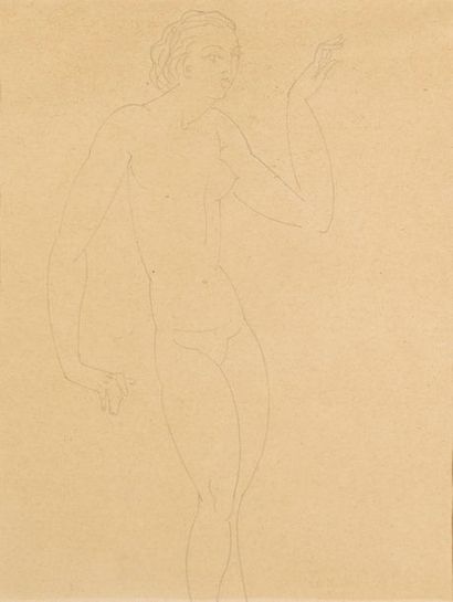 Georges- Henri TRIBOUT Georges- Henri TRIBOUT (1884-1962) - Femme nue - Dessin, signé...
