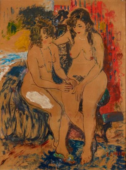 MARCEL LEPRIN Marcel LEPRIN (1891-1933) (1891-1933) - Deux femmes nues assises -...