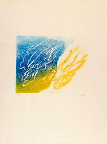 Jean FAUTRIER Jean FAUTRIER (1898-1964) - L'orage, 1948 - Aquatinte en couleurs sur...