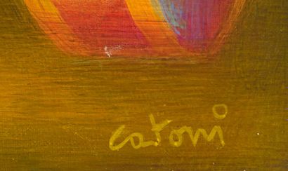 CATONI CATONI - Le clown acrobate Huile sur toile signée en bas à droite - Titré...