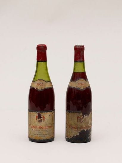 Vin - Volnay Santenay 2 bouteilles Volnay Santenay, 1969 - Etiquette déchirée