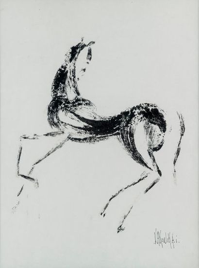 VAKOWSKAI (XXème) VAKOWSKAI (XXème) - Cheval - Dessin signé - 33 x 24 cm (àvue)