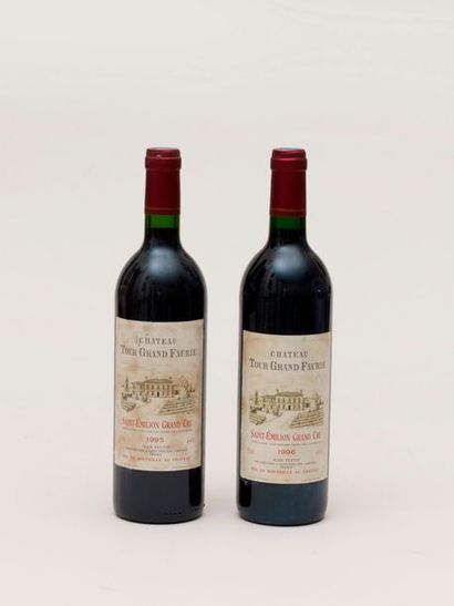 Vin - Château Tour Grand Faurier 2 bouteilles Château Tour Grand Faurier, 1996 et...