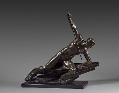MAURICE GUIRAUD-RIVIÈRE Maurice GUIRAUD-RIVIERE (1881-1947) - Le pêcheur - Bronze...